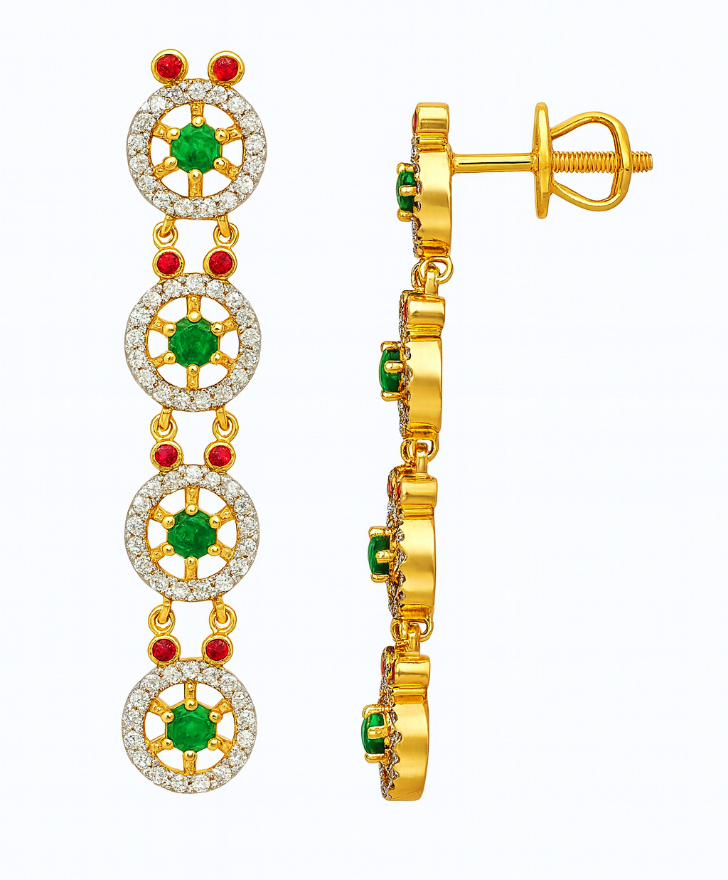 Beautiful 18 Kt Gold  Natural Diamond Earing